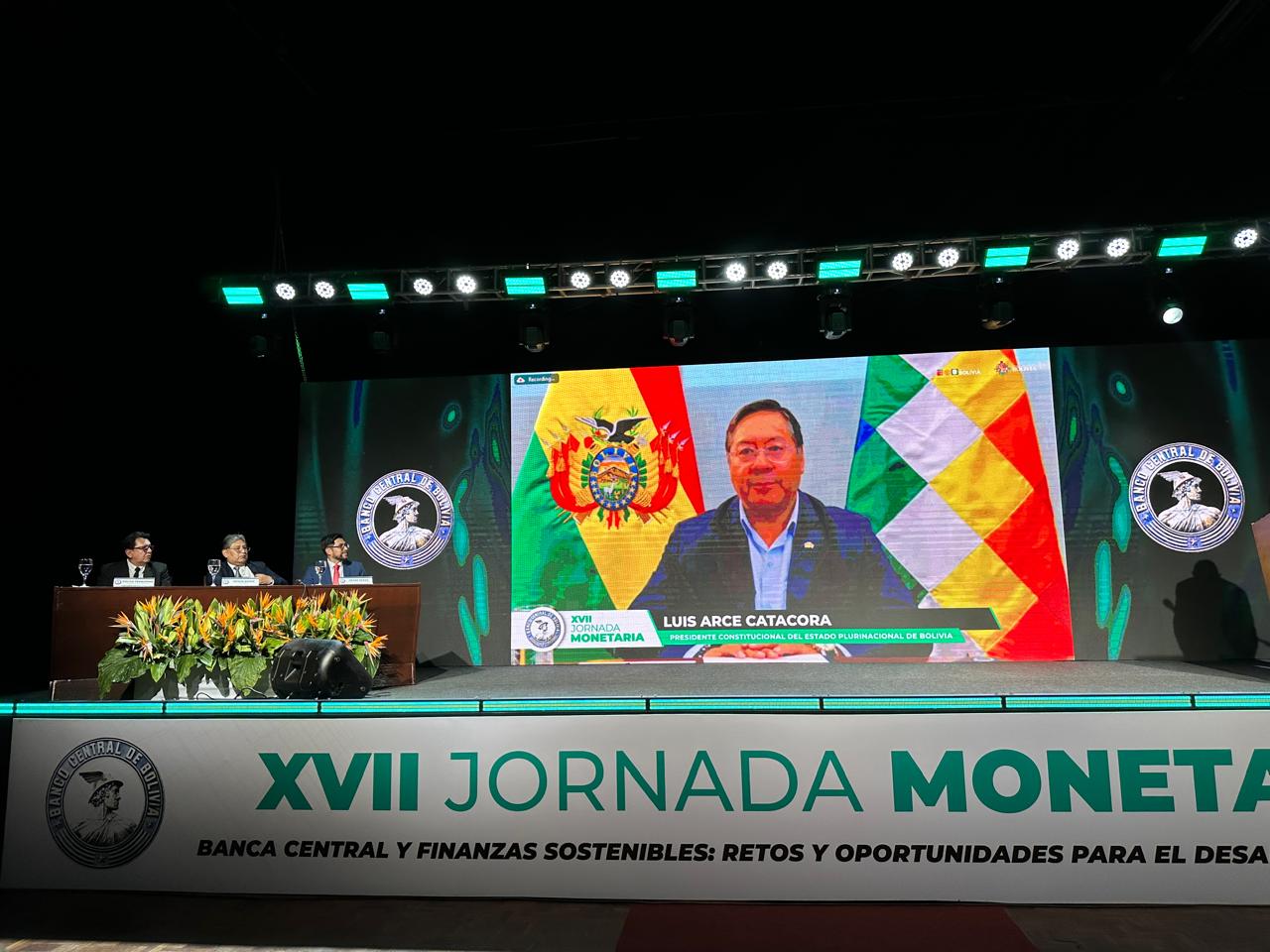 XVII Jornada Monetaria del BCB: Presidente Arce destaca primeros avances en finanzas verdes en el país