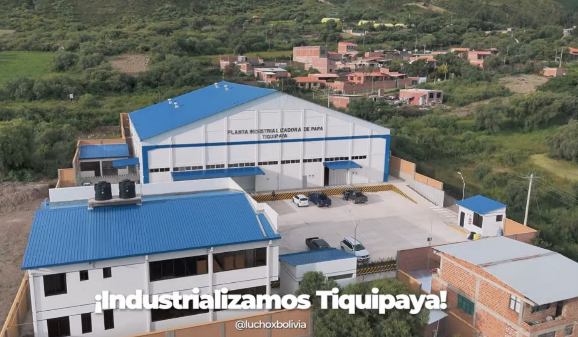 Presidente Arce anuncia pronta conclusión de la Planta Industrializadora de Papa en Tiquipaya