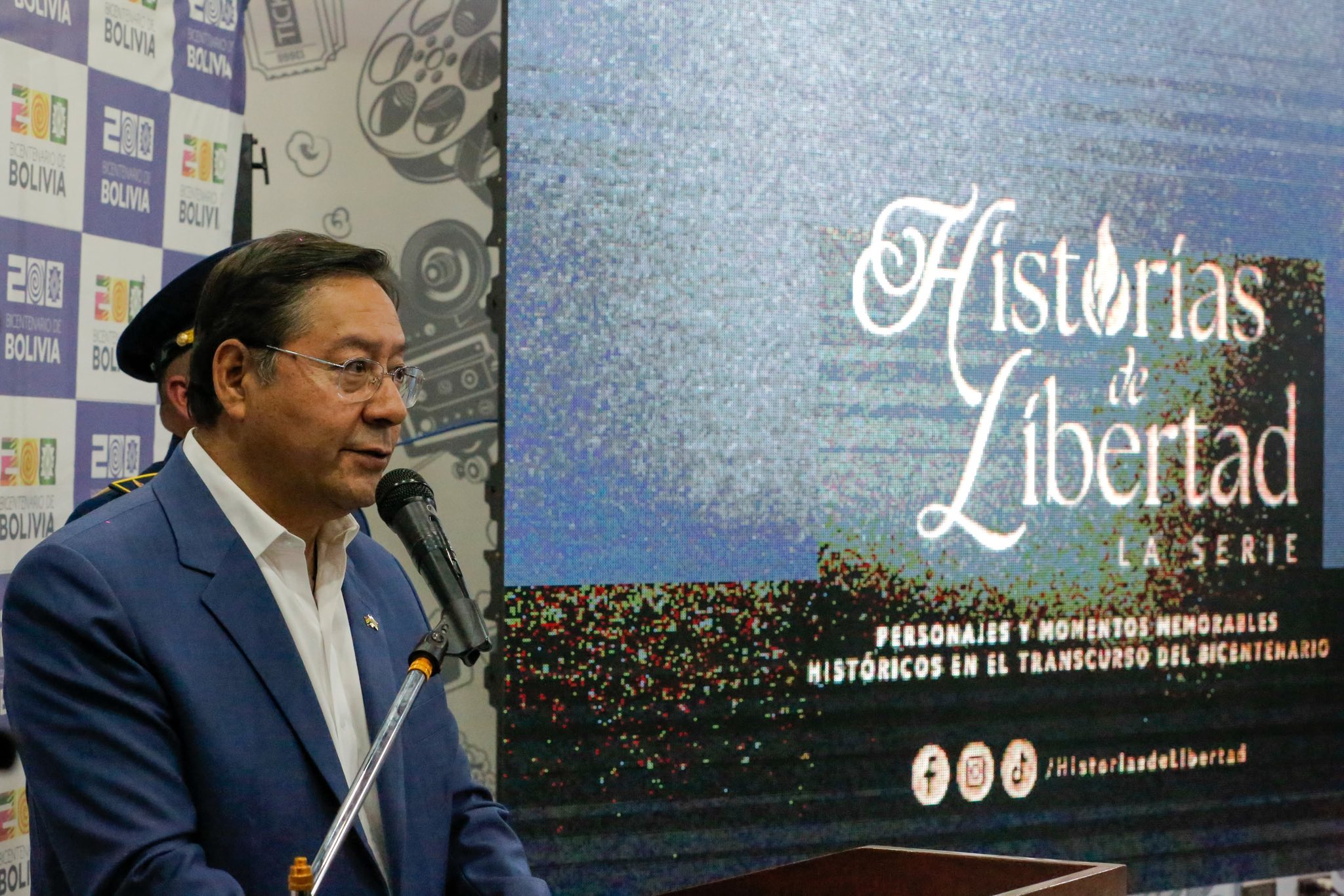 Presidente Luis Arce participa en el estreno de la serie audiovisual “Historias de Libertad”